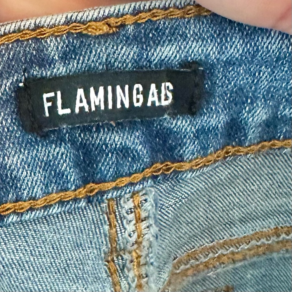 NWT Flamingals Floral Embroidered Boot Cut Jeans - Size: Large - Picture 3 of 13
